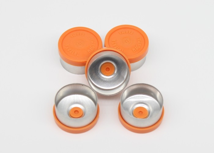 13mm Orange Pharmaceutical Injection Vial Caps With Pre-indentation