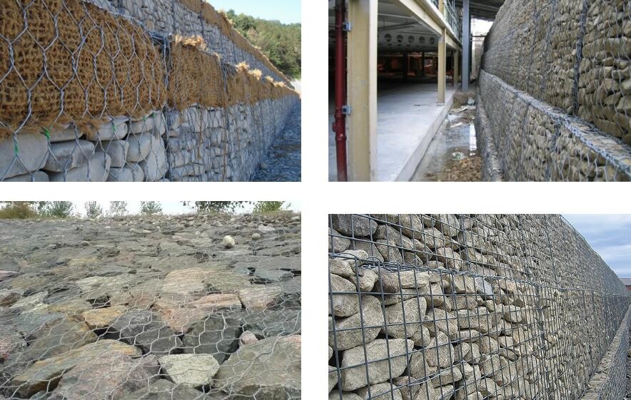 Iso Galvanized 2mx1mx1m Gabion Wire Mesh Stone Cage Baskets