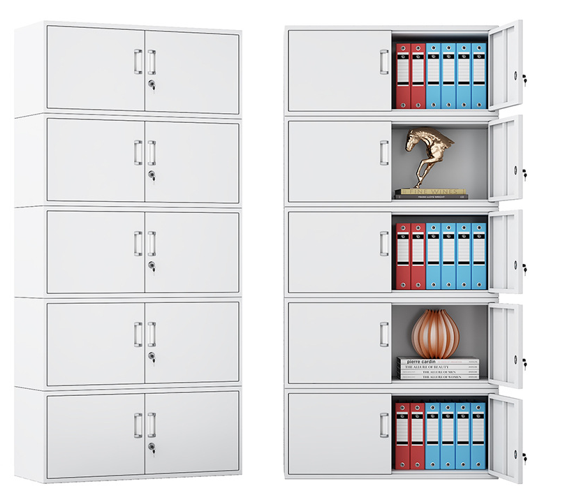 Modern White Office Furniture Filing Cabinet with Multi-drawer Steel Storage and Lock