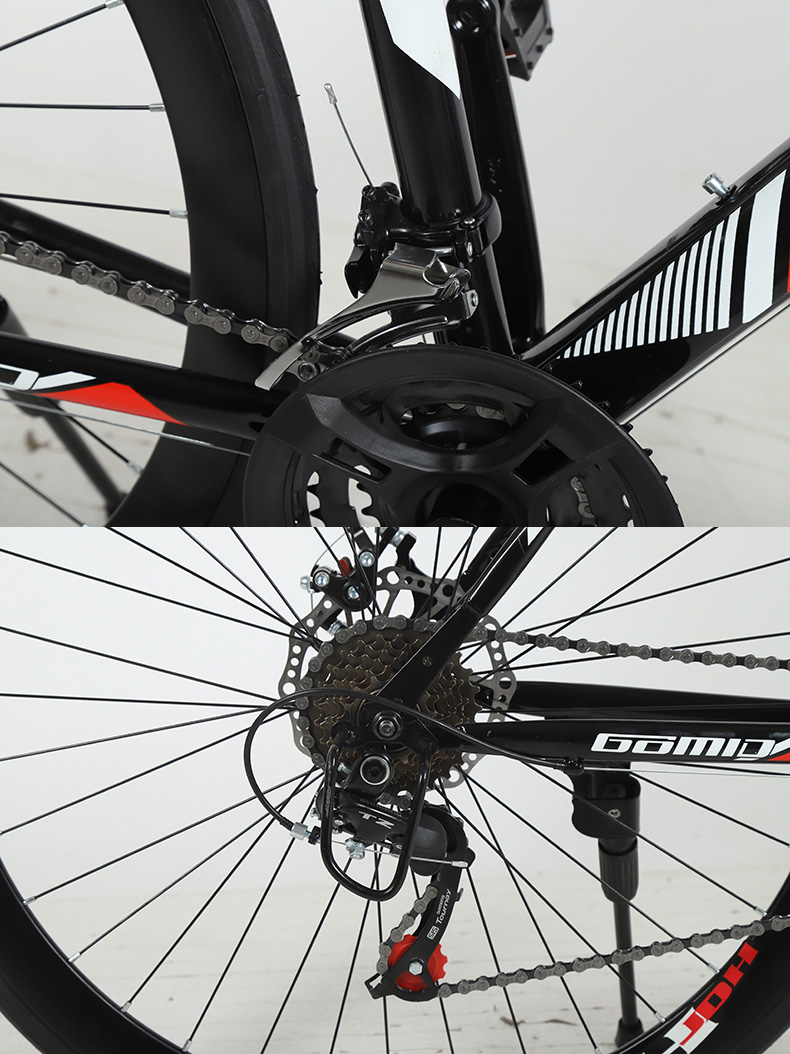 Customizable 26'' Steel Carbon Frame Mountainbike Bicycle 700C Road Bike with F/V Tires and Carton Size 135*19*72cm