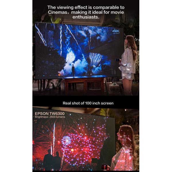 3D 4k Projector Screens 100 Inch Black Diamond Alr Screen For Long Throw