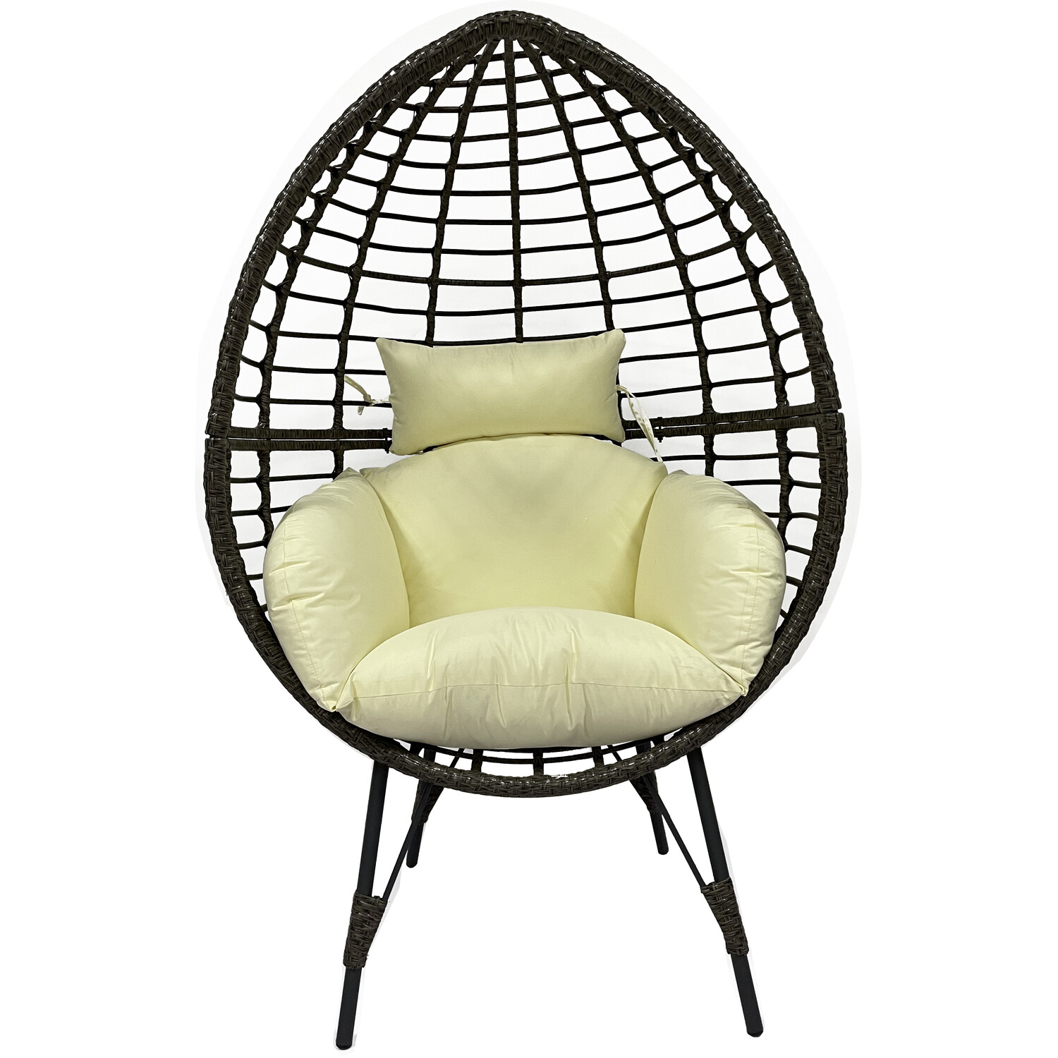 Outdoor PE Rattan Egg Chair with Cushion Enjoy Your Outdoor Space in Comfort