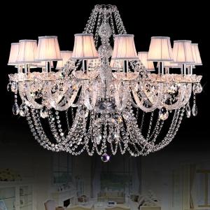 China Swag Crystal Chandelier Lighting with Lampshade (WH-CY-84） wholesale
