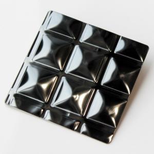 China Decorative Metal Materials Stamping Finish 304 316 PVD Black Color Diamond Embossed Stainless Steel Sheet wholesale