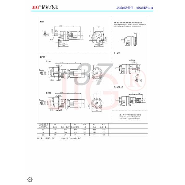 R Series Rigid Helical Gear Reducer Tooth Flank Helical Gear Units