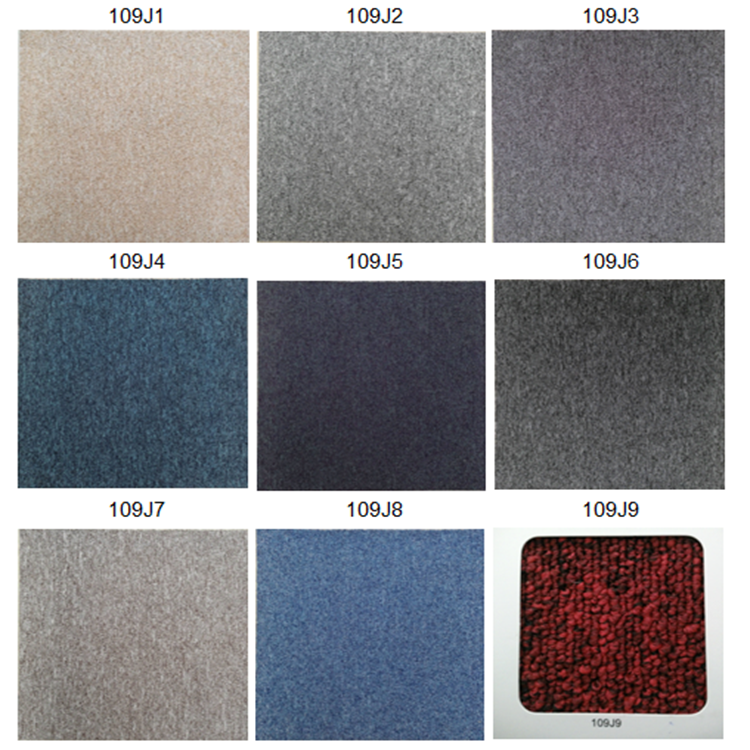Solid color and stripe pattern loop pile PP office carpet tile