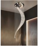 Crystal Modern Chandelier Single Spiral Ladder Foyer Chandelier crystal led