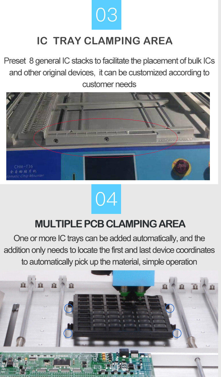 High quality small-sized 2-head desktop smt pick and place machine CHM-T36