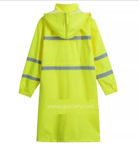 China 190T PPE Raincoat High Visibility Rainwear One Piece Style For Traffic wholesale