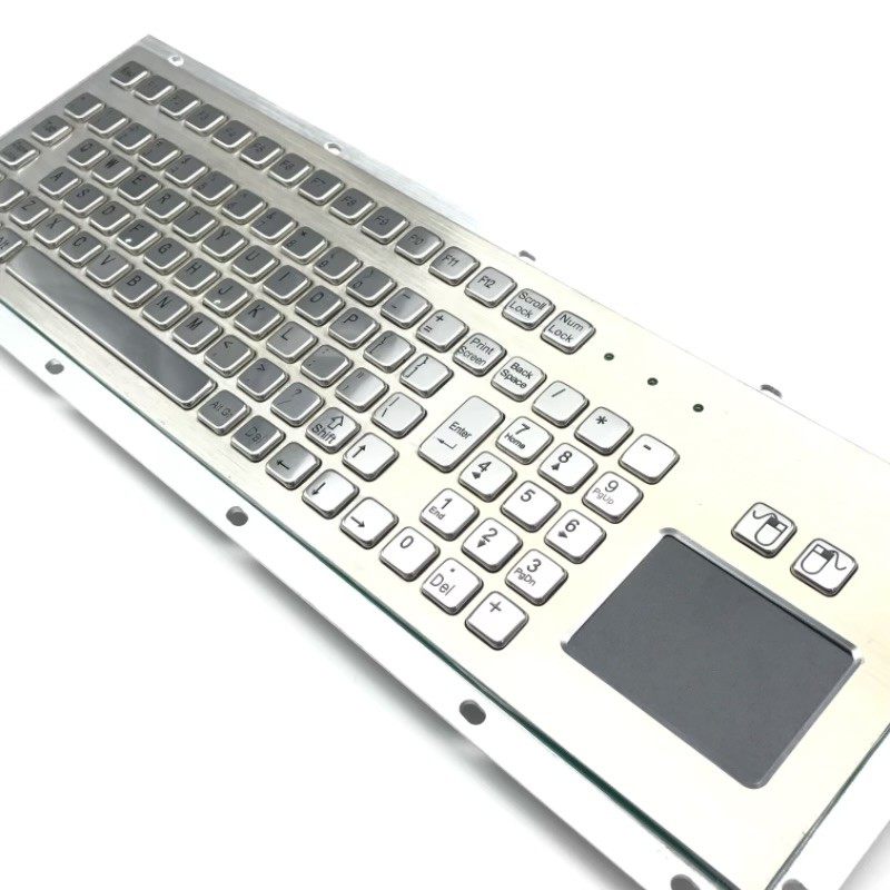 IP65 / IK07 Industrial Stainless Steel Keyboard With Full Functional 2 Keys Touch Pad