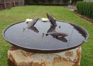 China Antique Cast Metal Fish Bronze Statue Bowl Water Fountain Metal Lawn Sculptures wholesale