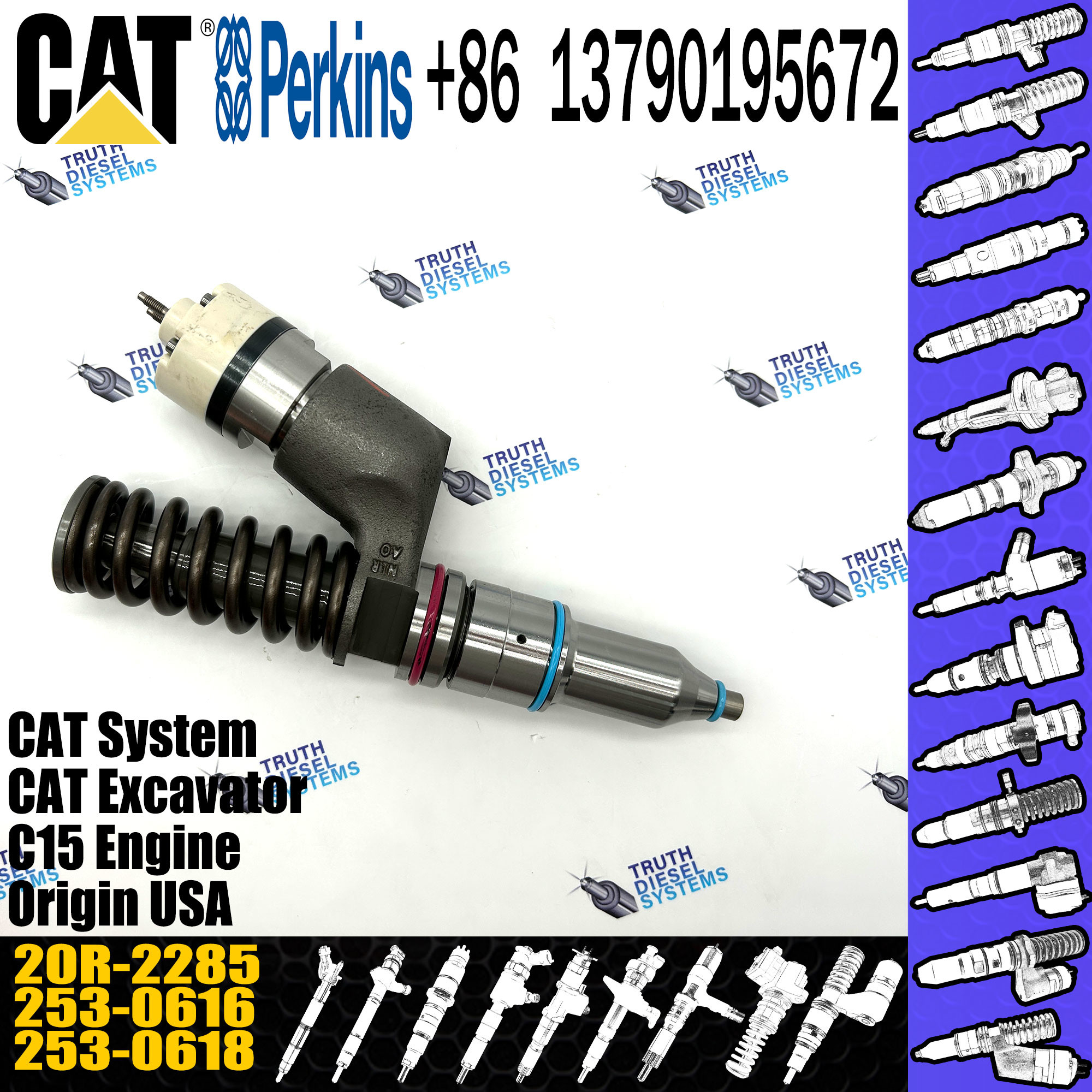 Caterpillar Track Type High Performance Diesel Injectors 374-0751 20R-2285