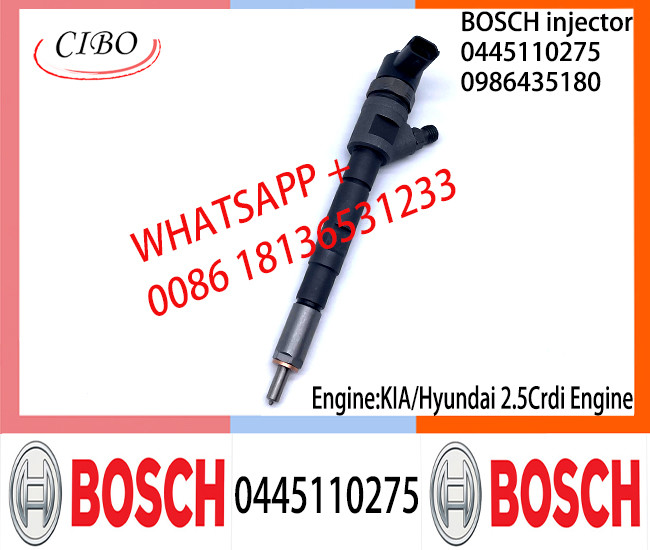 BOSCH injetor 0445110275 0445110274 Common fuel Injector 0986435180 33800-2A100 33800-2A110 for KIA/HYUNDAI 2.5CRDi