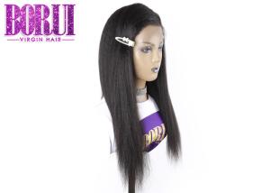 China Natural Color Full Lace Human Wigs Brazilian Kinky Yaki Straight Soft Smooth wholesale