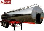 316L Milk Transport Truck , Stainless Steel Water Tank Trailer With Pump System