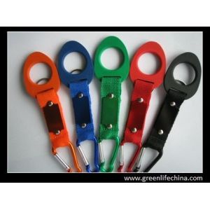 China Stuffer water bottle holder hook belt clip orange/blue/green/red/black aluminum carabiner wholesale