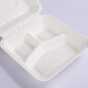 China Eco Friendly Sugarcane Bagasse Clamshell Biodegradable Take Away Food Packaging wholesale