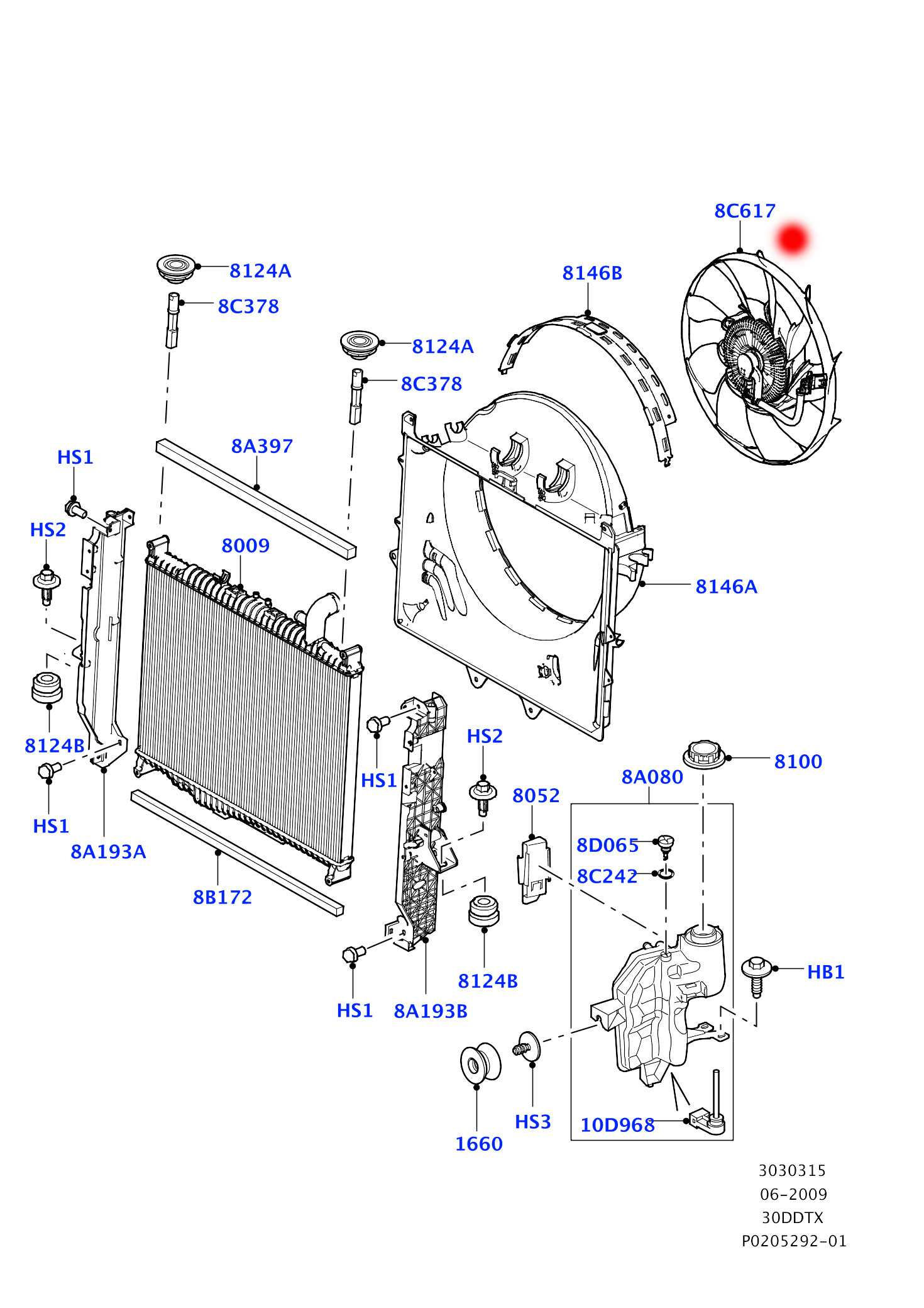 LR013695 LR023392 Radiator Fan For LAND ROVER DISCOVERY IV 306DT