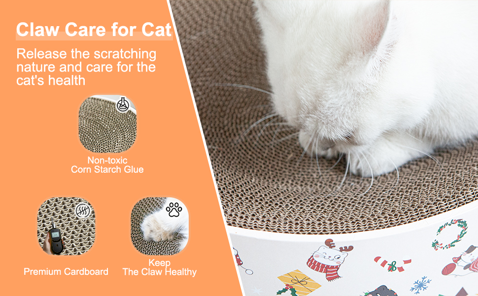 2 in 1 Oval Cat Scratch Pad Bowl Nest for Indoor Corrugated Lounge Cat Beds Protector for Couch & Carpets & Sofas