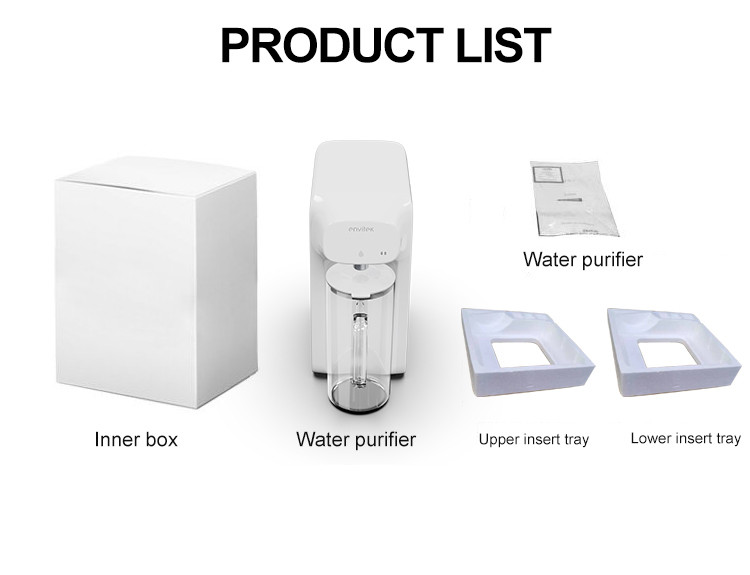 White Reverse Osmosis Countertop Ro Water Purifier With Removable Kettle