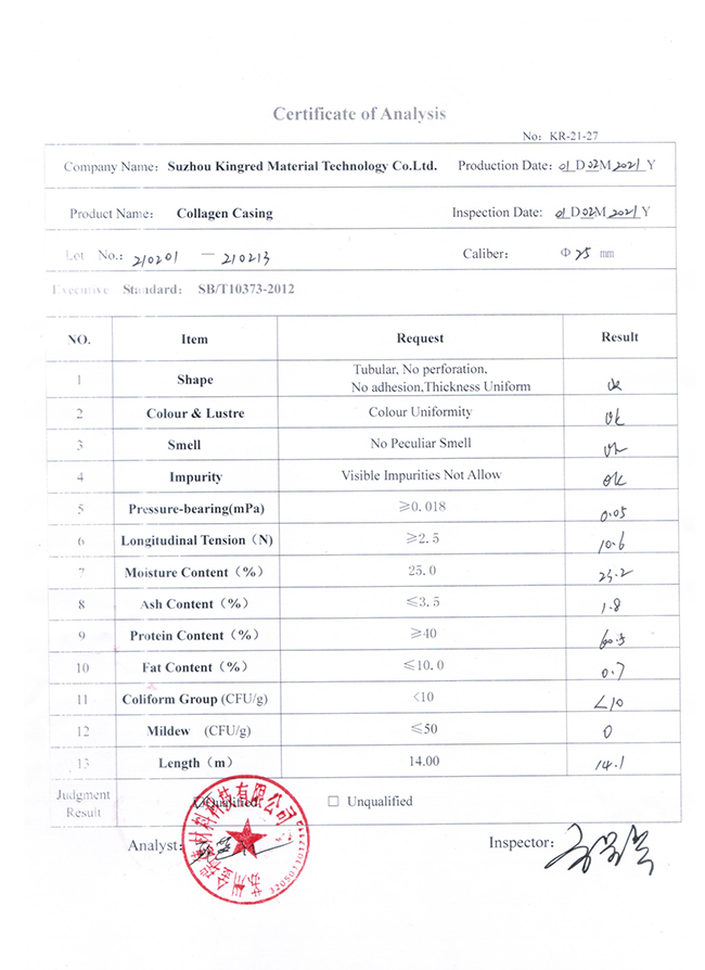 OEM Sausage Packaging Clear 19mm Collagen Casings