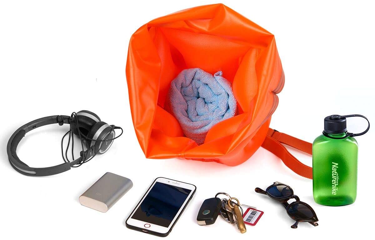 28L Triathlon Swimming Buoy 190T Nylon Inflatable Float With Dry Bag