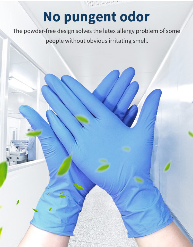 EN374 12X24CM Medical Nitrile Gloves Alkali Acid Resistance