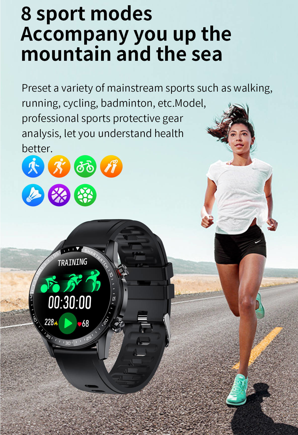 DC5V 300Mah Bluetooth Smart Touch Watch Waterproof BLE4.0 IPS For Men