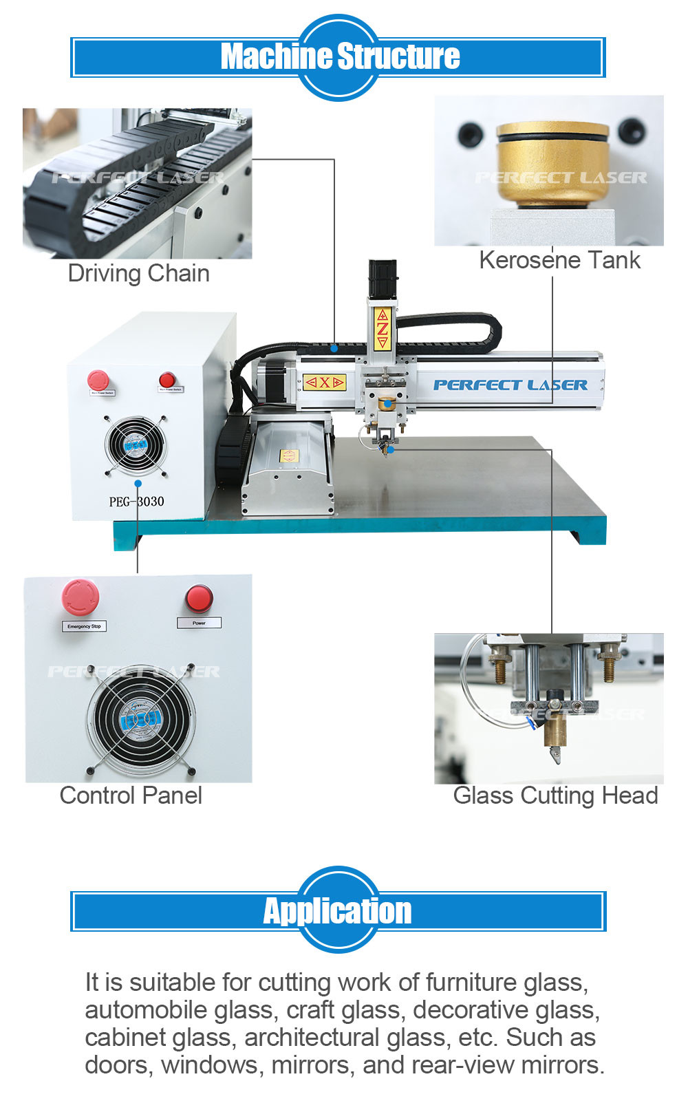 Industrial Small CNC Glass Sheet Cutting Machine 300mm×300mm For Curved Glass