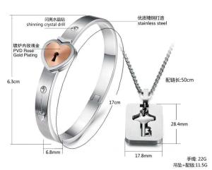 China Tagor Jewellery Super Quality 316L Stainless Steel couple Bracelet Bangle TYGB037 wholesale