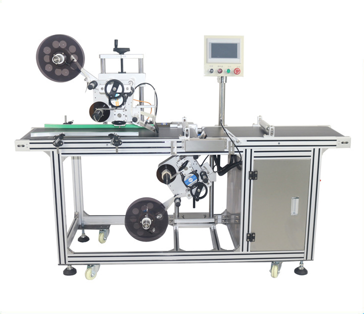 Electric Auto Top and Bottom Flat Box Sticker Labeling Machine for Carton Assembly Line