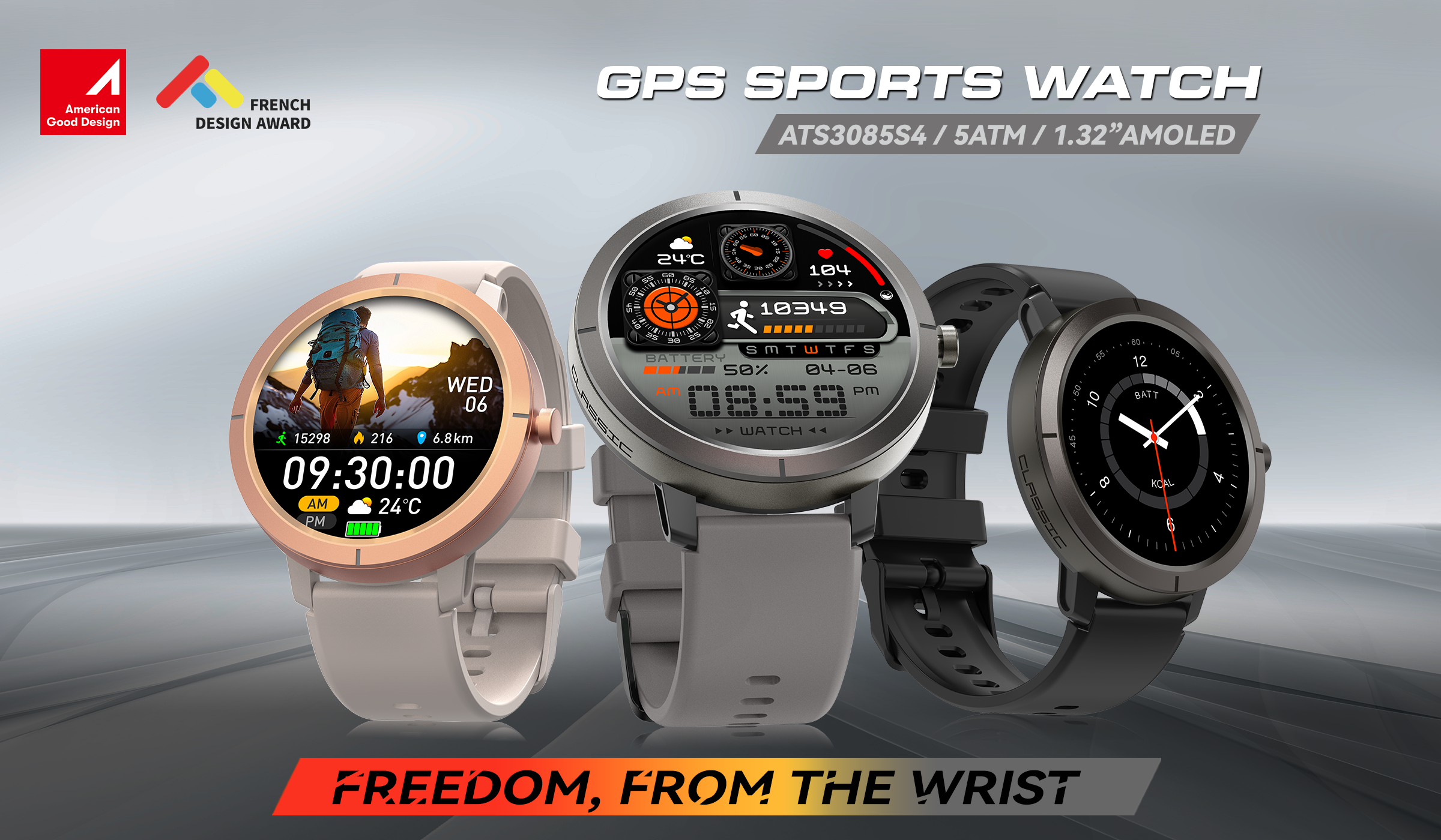 DM76 2025 Outdoor GPS Smart Watch with 1.32Inch AMOLED Display & 5ATM Waterproof