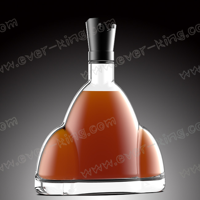 Heat Resistant Clear 750ML Rum Glass Bottle With Metal Cap