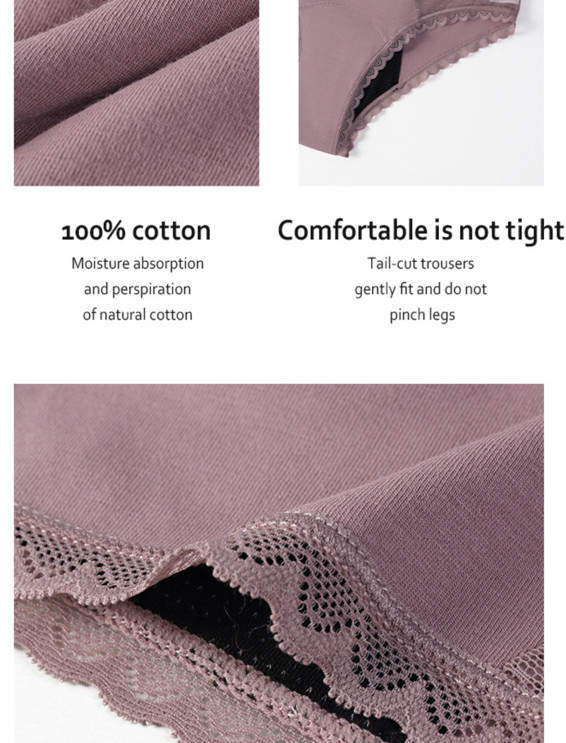 Women'S Postpartum Leak Free Period Panties Underwear Plus Size 4 Layers Mid Waist