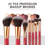 22 Pieces Wood Handle High Quality Makeup Brushes Fan Brush best make up brush