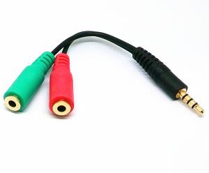 China High quality 3.5mm Headset and microphone splitter cable wholesale
