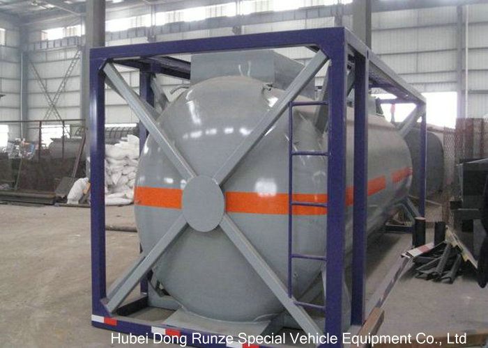 20FT Hydrochloric Acid ISO Tank Container Steel Lined PE 16mm 20000L-22000L
