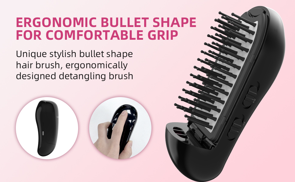 Blue LED Negative Ion Hair Brush IONIC Hair Brush For Frizz Control