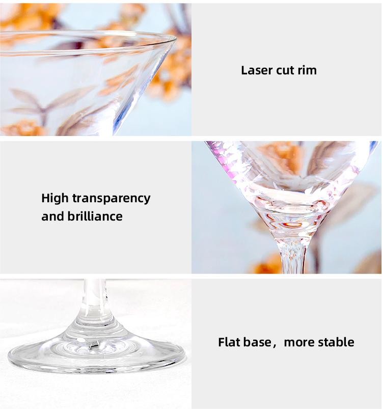 145ml Margarita Cocktail Glass Stemless For Drinking Customization