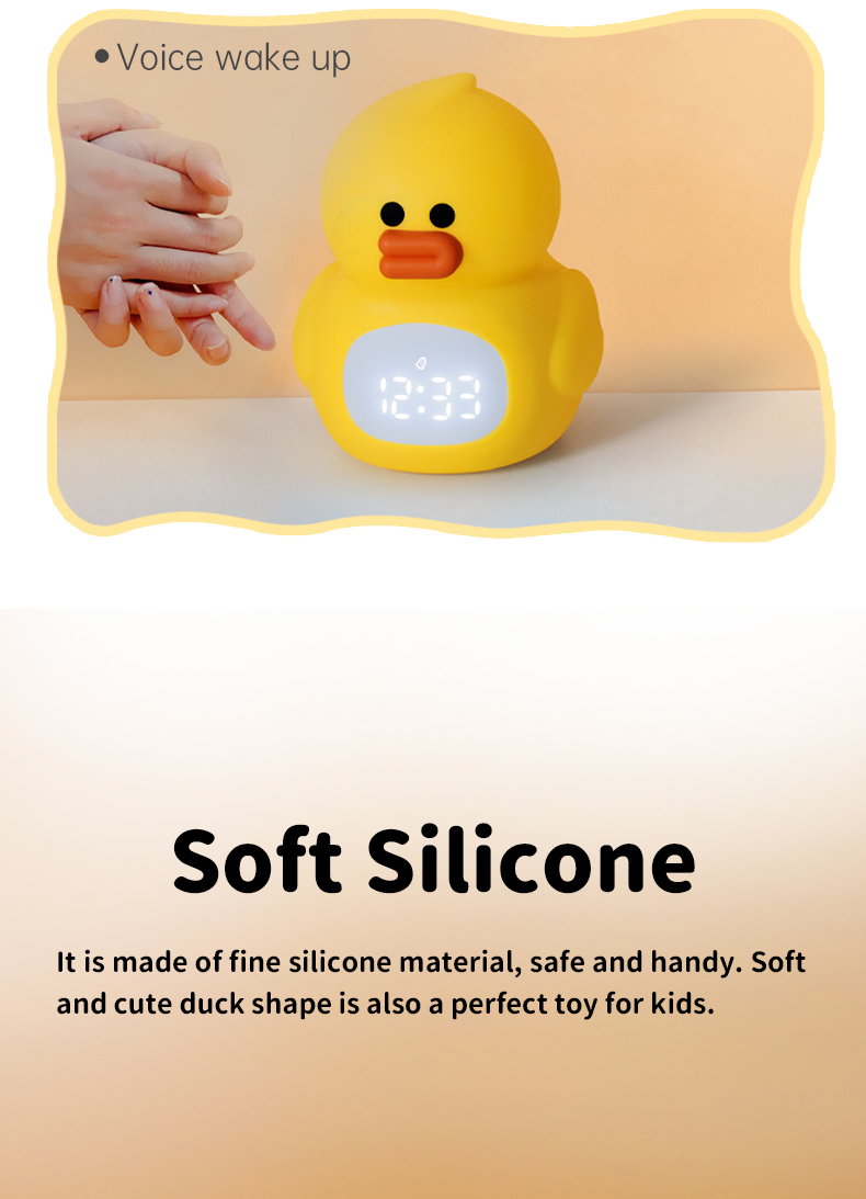 Custom Cute Silicone Duck Led Night Light Dimmable Bedside Touch Lamp for Kids