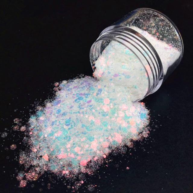 Shiny Metallic Glitter Powder Excellent Nail Art Effect with Rainbow Glitter Mixed 24 Colors Brightness Rainbow Mixed