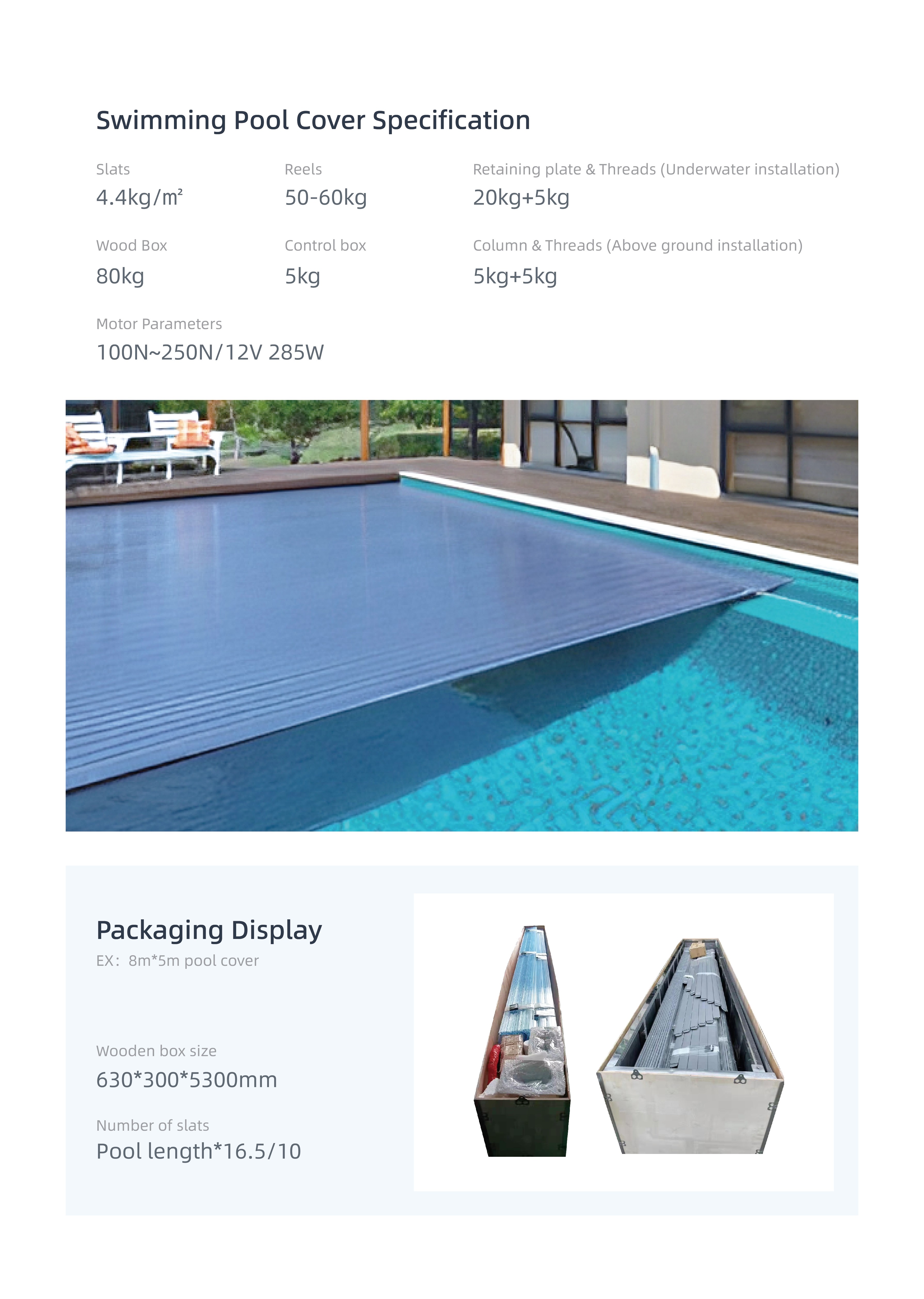 12V Safety Voltage Motors Automatic UV Protection Waterproof Swimming Pool Cover