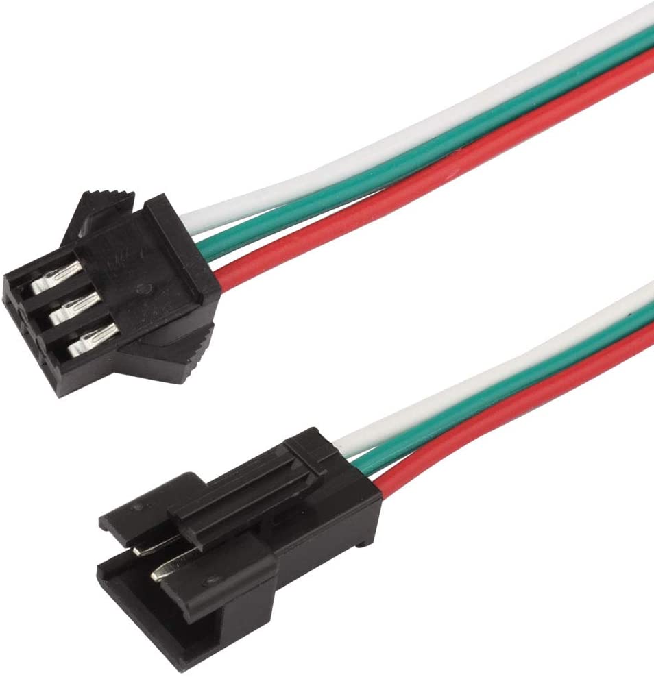 Male Female Plug LED Light Connector Cable 3 Pin SM 14AWG 16AWG Electric Wire Harness