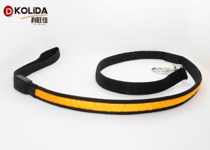 China Orange / Blue Easy Walking LED Dog Leash Nature Nylon With Basic Collars wholesale