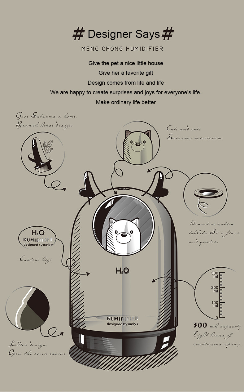 300ml Waterless Auto Shut - Off Ultrasonic Air Humidifier