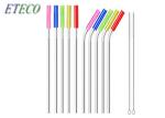 Buffer Polish Long Reusable Pink Stainless Steel Straws Not Easily Flimsy