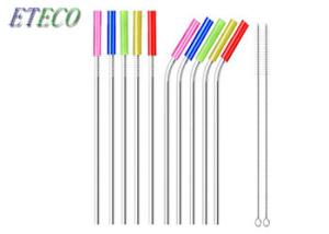 China Buffer Polish Long Reusable Pink Stainless Steel Straws Not Easily Flimsy wholesale