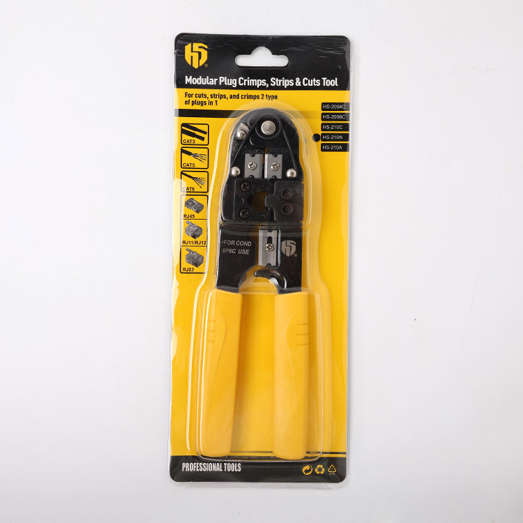 Yellow Ethernet Cable Crimping Tool Stainless Steel OEM