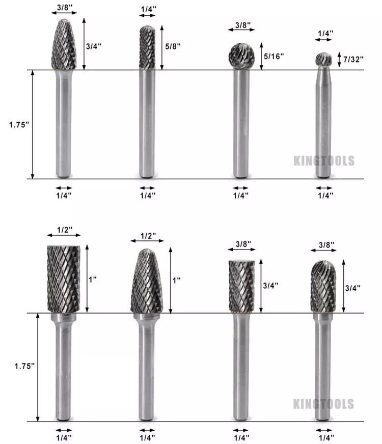 Double Cut Tungsten Carbide Rotary Burr Cutting Tool For Metal Cutting