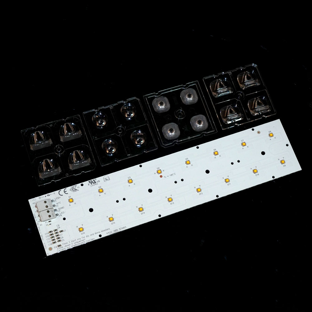 Vertical 55*135 Degree LED Flood Light Lens Optical Plastic Modules
